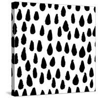 The Seamless Black and White Pattern with Drops. the Creative Monochrome Hand Drawn Background for-wildfloweret-Stretched Canvas