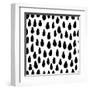 The Seamless Black and White Pattern with Drops. the Creative Monochrome Hand Drawn Background for-wildfloweret-Framed Art Print