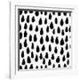 The Seamless Black and White Pattern with Drops. the Creative Monochrome Hand Drawn Background for-wildfloweret-Framed Art Print