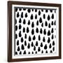 The Seamless Black and White Pattern with Drops. the Creative Monochrome Hand Drawn Background for-wildfloweret-Framed Art Print