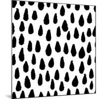 The Seamless Black and White Pattern with Drops. the Creative Monochrome Hand Drawn Background for-wildfloweret-Mounted Art Print