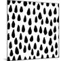 The Seamless Black and White Pattern with Drops. the Creative Monochrome Hand Drawn Background for-wildfloweret-Mounted Art Print