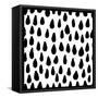 The Seamless Black and White Pattern with Drops. the Creative Monochrome Hand Drawn Background for-wildfloweret-Framed Stretched Canvas