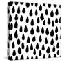 The Seamless Black and White Pattern with Drops. the Creative Monochrome Hand Drawn Background for-wildfloweret-Stretched Canvas