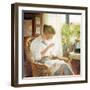 The Seamstress, 1914-Knud Larsen-Framed Giclee Print