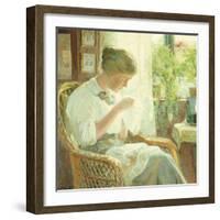 The Seamstress, 1914-Knud Larsen-Framed Giclee Print