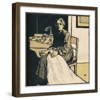 The Seamstress, C1900-Emil Orlik-Framed Giclee Print