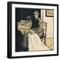 The Seamstress, C1900-Emil Orlik-Framed Giclee Print