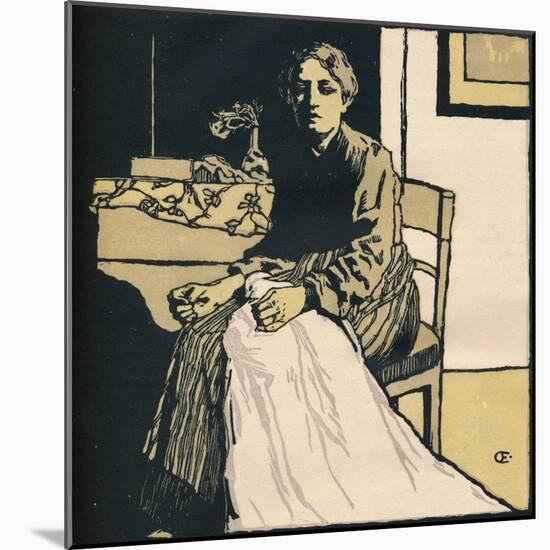 The Seamstress, C1900-Emil Orlik-Mounted Giclee Print