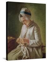 The Seamstress Or, Young Woman Working-Francoise Duparc-Stretched Canvas
