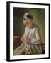 The Seamstress Or, Young Woman Working-Francoise Duparc-Framed Giclee Print