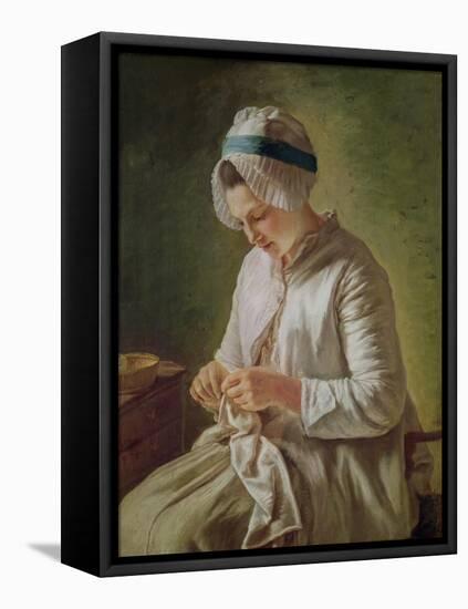 The Seamstress Or, Young Woman Working-Francoise Duparc-Framed Stretched Canvas