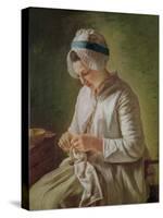 The Seamstress Or, Young Woman Working-Francoise Duparc-Stretched Canvas