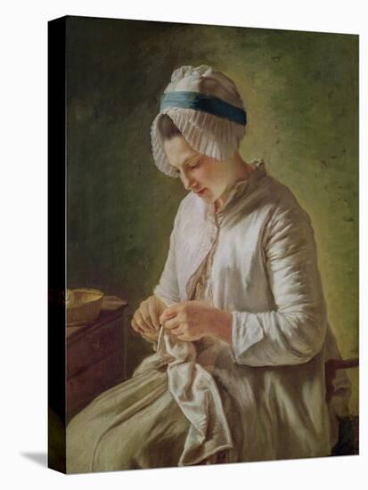 The Seamstress Or, Young Woman Working-Francoise Duparc-Stretched Canvas