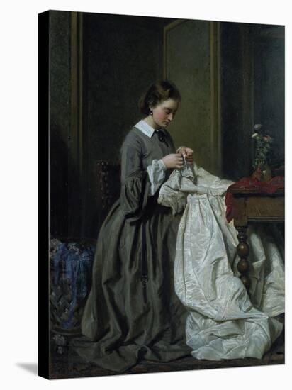 The Seamstress-Charles Baugniet-Stretched Canvas