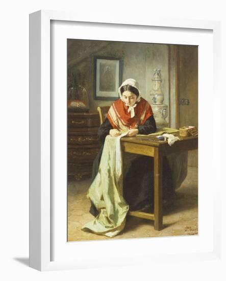 The Seamstress-Jules Trayer-Framed Giclee Print