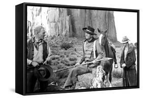 The Searchers, from Left: Harry Carey Jr., John Wayne, Hank Worden, 1956-null-Framed Stretched Canvas