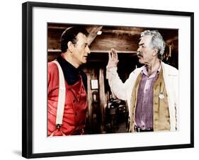 THE SEARCHERS, from left: John Wayne, Ward Bond, 1956-null-Framed Photo