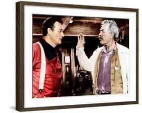 THE SEARCHERS, from left: John Wayne, Ward Bond, 1956-null-Framed Photo