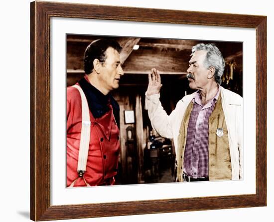 THE SEARCHERS, from left: John Wayne, Ward Bond, 1956-null-Framed Photo