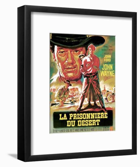 The Searchers, from Left, Ward Bond, John Wayne, Natalie Wood, Jeffrey Hunter, 1956-null-Framed Art Print