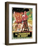 The Searchers, from Left, Ward Bond, John Wayne, Natalie Wood, Jeffrey Hunter, 1956-null-Framed Art Print