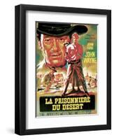 The Searchers, from Left, Ward Bond, John Wayne, Natalie Wood, Jeffrey Hunter, 1956-null-Framed Art Print