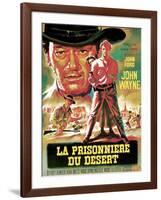 The Searchers, from Left, Ward Bond, John Wayne, Natalie Wood, Jeffrey Hunter, 1956-null-Framed Art Print