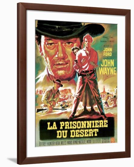 The Searchers, from Left, Ward Bond, John Wayne, Natalie Wood, Jeffrey Hunter, 1956-null-Framed Art Print