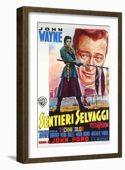 The Searchers, Italian Movie Poster, 1956-null-Framed Art Print