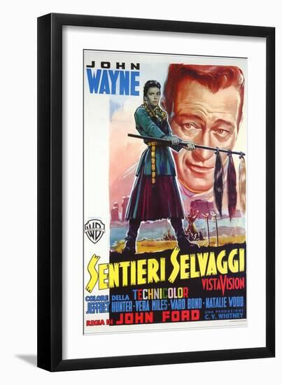 The Searchers, Italian Movie Poster, 1956-null-Framed Art Print