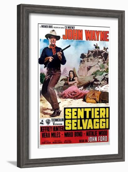 The Searchers, Italian Movie Poster, 1956-null-Framed Art Print