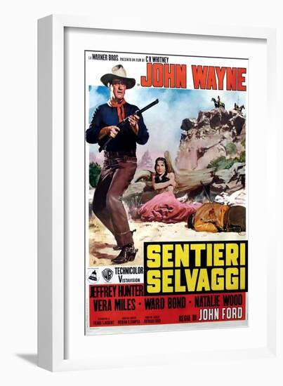 The Searchers, Italian Movie Poster, 1956-null-Framed Art Print