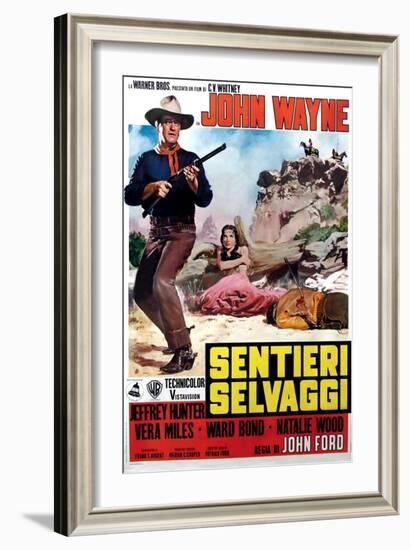 The Searchers, Italian Movie Poster, 1956-null-Framed Art Print