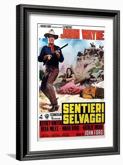 The Searchers, Italian Movie Poster, 1956-null-Framed Art Print