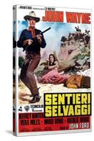 The Searchers, Italian Movie Poster, 1956-null-Stretched Canvas