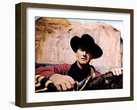 The Searchers, John Wayne, 1956-null-Framed Photo