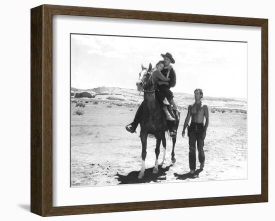 The Searchers, Natalie Wood, John Wayne, Jeffrey Hunter, 1956-null-Framed Photo