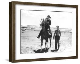 The Searchers, Natalie Wood, John Wayne, Jeffrey Hunter, 1956-null-Framed Photo