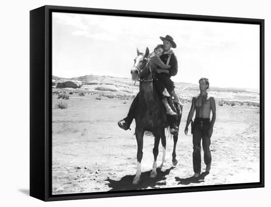 The Searchers, Natalie Wood, John Wayne, Jeffrey Hunter, 1956-null-Framed Stretched Canvas