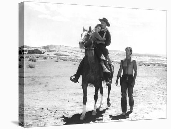 The Searchers, Natalie Wood, John Wayne, Jeffrey Hunter, 1956-null-Stretched Canvas