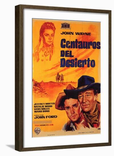 The Searchers, Spanish Movie Poster, 1956-null-Framed Art Print