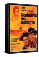 The Searchers, Spanish Movie Poster, 1956-null-Framed Stretched Canvas