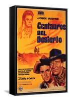 The Searchers, Spanish Movie Poster, 1956-null-Framed Stretched Canvas