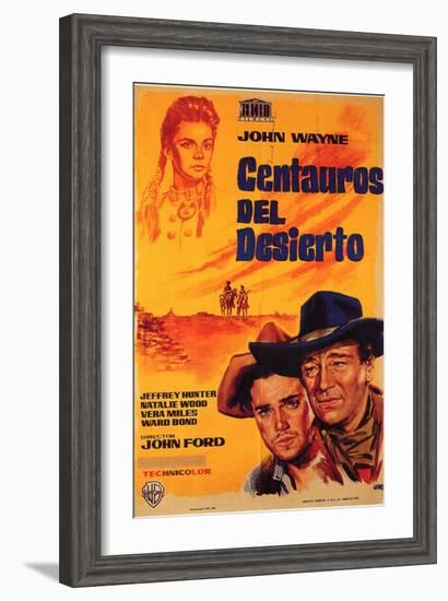 The Searchers, Spanish Movie Poster, 1956-null-Framed Art Print