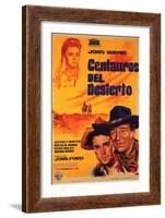 The Searchers, Spanish Movie Poster, 1956-null-Framed Art Print