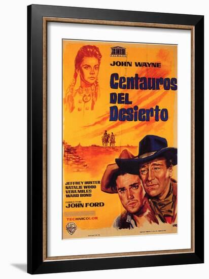 The Searchers, Spanish Movie Poster, 1956-null-Framed Art Print