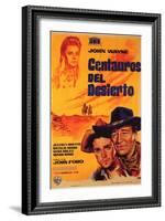 The Searchers, Spanish Movie Poster, 1956-null-Framed Art Print