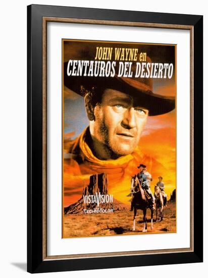 The Searchers, Spanish Movie Poster, 1956-null-Framed Art Print