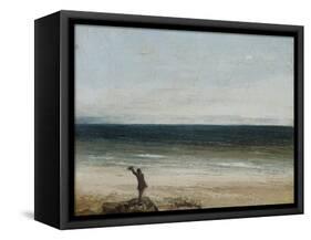 The Seashore at Palavas, 1854-Gustave Courbet-Framed Stretched Canvas